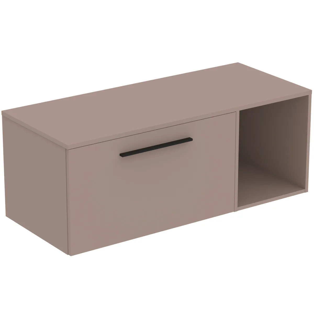 Möbel-Set 120cm i.life B 1 Auszug 1 offenes Fach Griff Schwarz Weiß matt Möbel-Set 120cm i.life B 1 Auszug 1 offenes Fach Griff Schwarz Weiß matt
