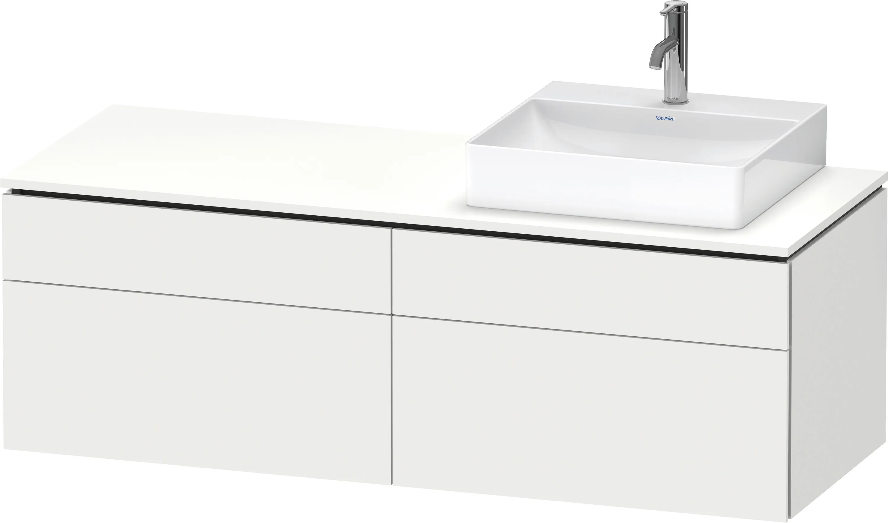Duravit Waschtischunterschrank wandhängend „L-Cube“ 142 × 48,2 × 55 cm Weiß Matt, rechts