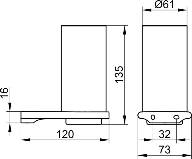 Edition 400 11550019000 Glashalter mit Echtkristall-Glas verchromt