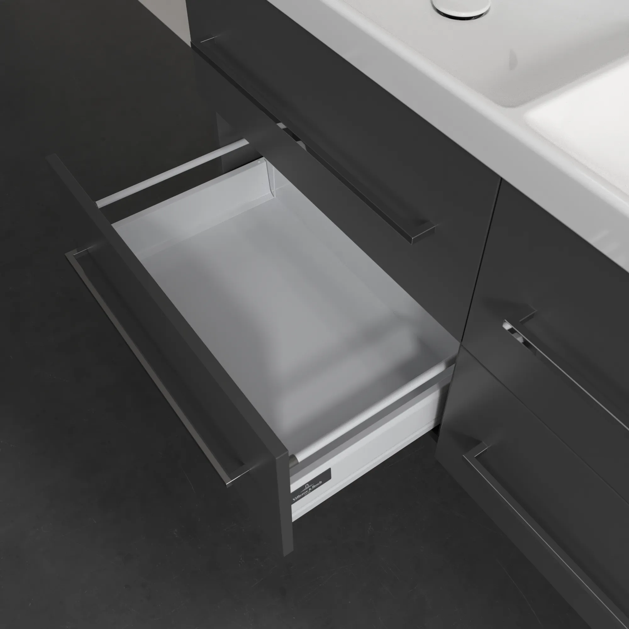Villeroy & Boch Waschtischunterschrank „Avento“ für Schrank-Doppelwaschtisch 1180 × 514 × 452 mm Graphite, Soft Closing Villeroy & Boch Waschtischunterschrank „Avento“ für Schrank-Doppelwaschtisch 1180 × 514 × 452 mm Graphite, Soft Closing