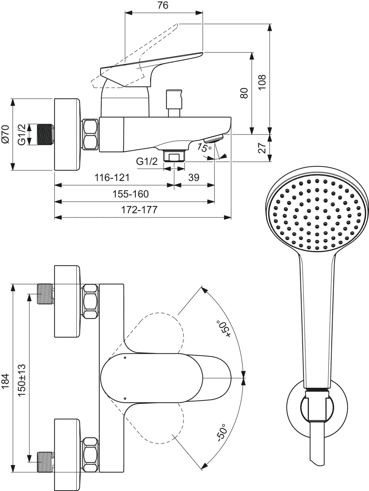 Einhand-Wannenarmatur „Ceralife O“ Ausladung 156 mm in Silk Black Einhand-Wannenarmatur „Ceralife O“ Ausladung 156 mm in Silk Black