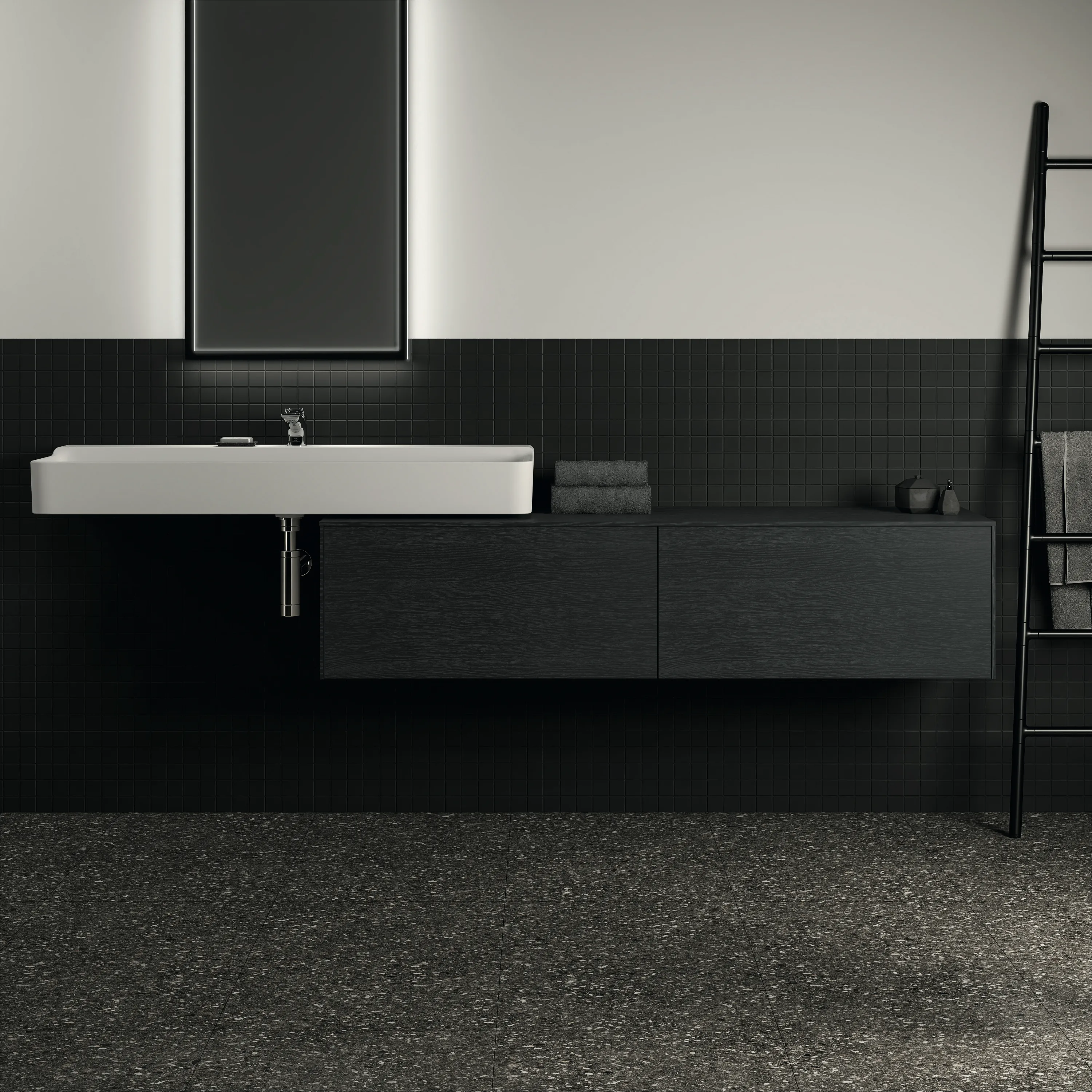 Ideal Standard Waschtischunterschrank „Conca“ 158,7 × 37 × 50,5 cm Eiche geflammt Furnier Ideal Standard Waschtischunterschrank „Conca“ 158,7 × 37 × 50,5 cm Eiche geflammt Furnier