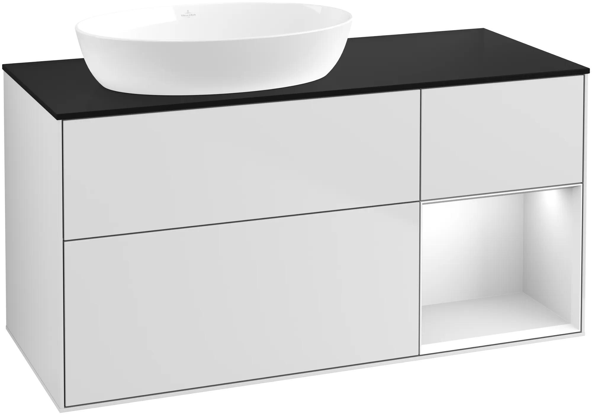 Villeroy & Boch Finion Waschbeckenunterschrank FA5, 1200x603x501mm, mit Beleuchtung, Weiß