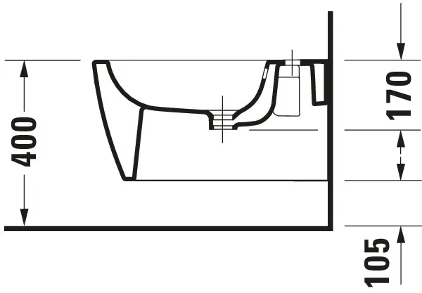 Duravit Wand-Bidet „ME by Starck“, Befestigung sichtbar 37 × 57 × 29,5 cm in Weiß Seidenmatt