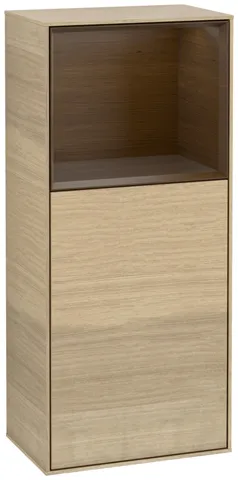 Villeroy & Boch Seitenschrank „Finion“ 41,8 × 93,6 cm 1 Tür, Anschlag rechts, mit Regalelement-Beleuchtung Anschlag rechts