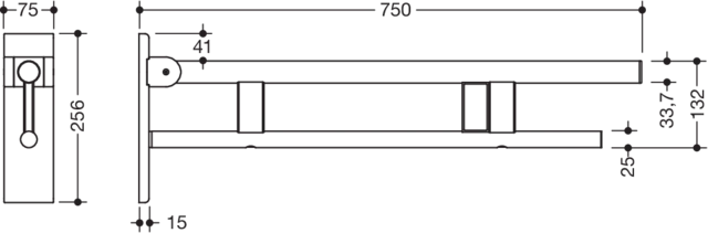 HEWI Stützklappgriff „System 900“