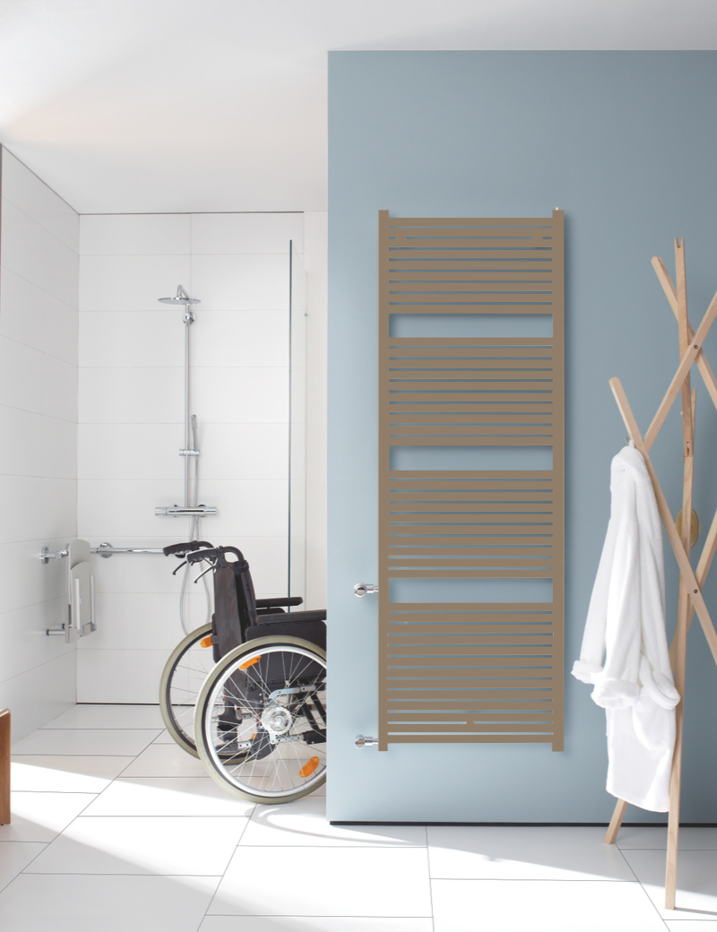 Zehnder Design-Heizkörper Toga elektrisch TE-180-060/GD, RAL 9016, 1785 x 35 x 600 mm, spritzwassergeschützt (IP44), 230 V, mit Funksteuerung