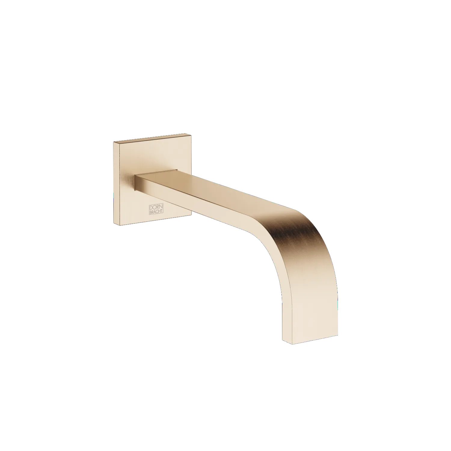 Dornbracht MEM Waschtisch-Wand-Auslauf ohne Ablaufgarnitur, Champagne gebürstet (22kt Gold), Ausladung 200 mm, starrer Auslauf, rechteckiger