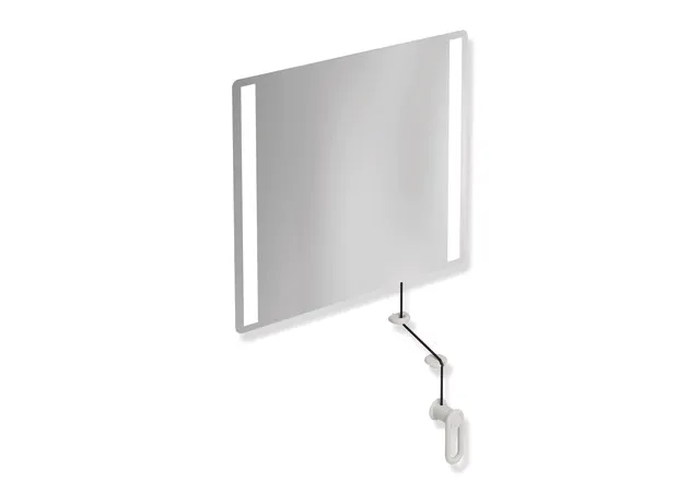 HEWI LED-Kippspiegel basic Serie 801, 599x540 mm, Lichtgrau