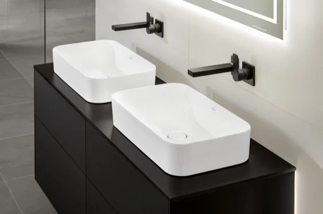 Villeroy & Boch Finion Aufsatzwaschbecken 600x350mm Rechteck Weiß Alpin CeramicPlus