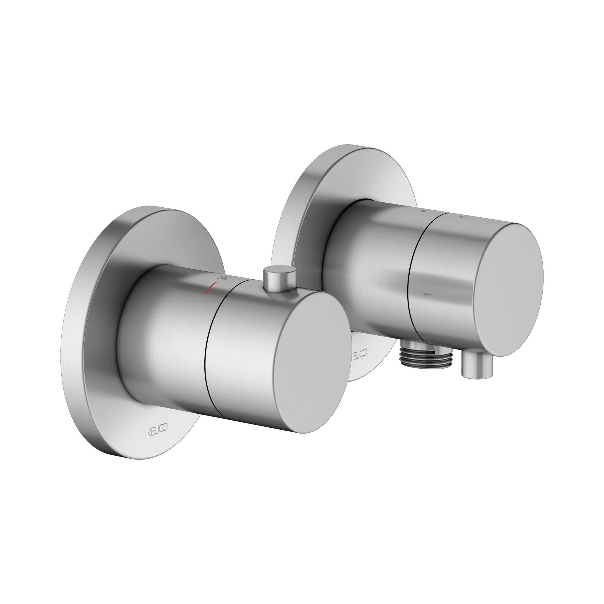 KEUCO EDITION 400 Thermostatarmatur-Set Unterputz für 2 Verbraucher mit Schlauchanschluss 2-Wege Edelstahl-finish