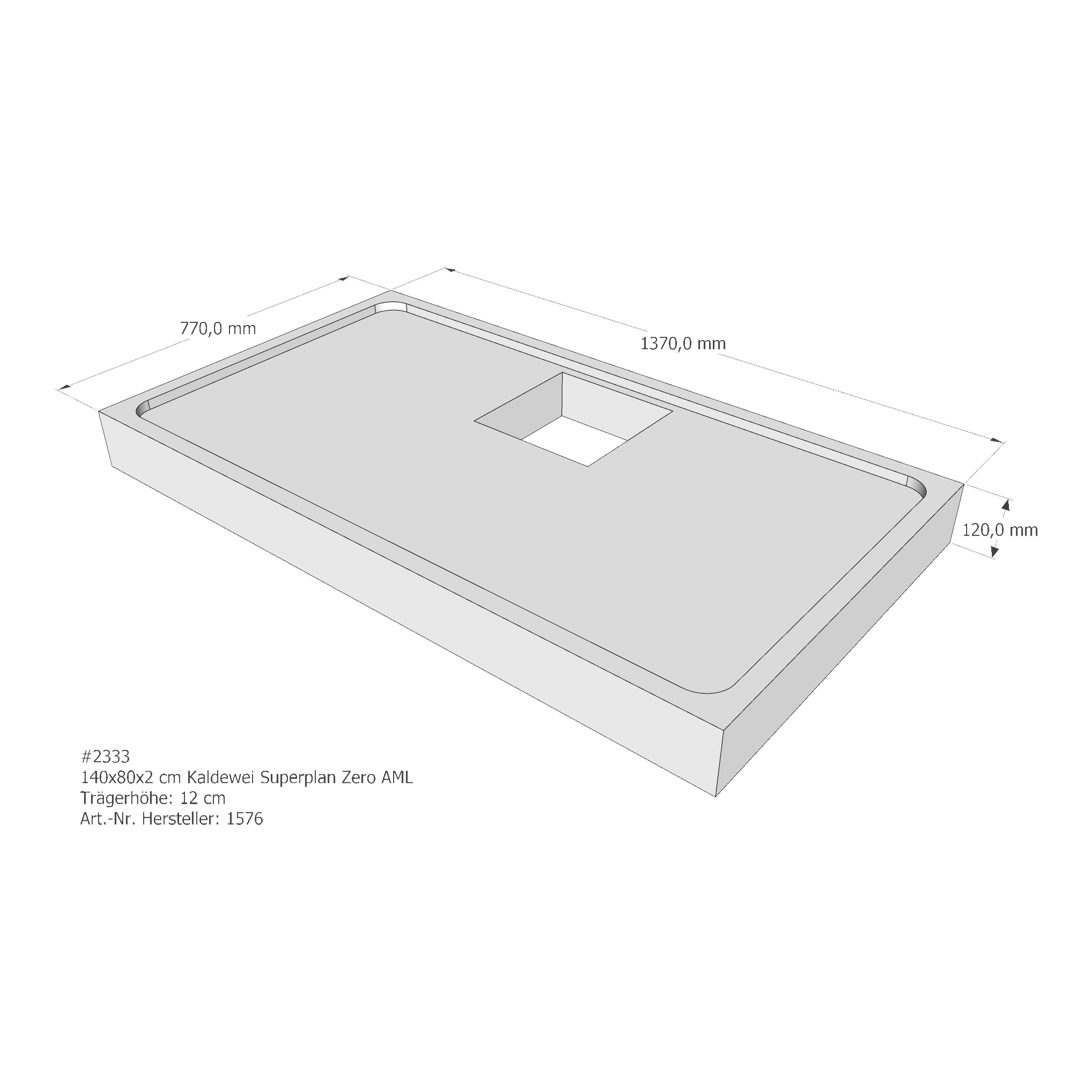 Duschwannenträger Kaldewei Superplan Zero 140x80x2 cm AML