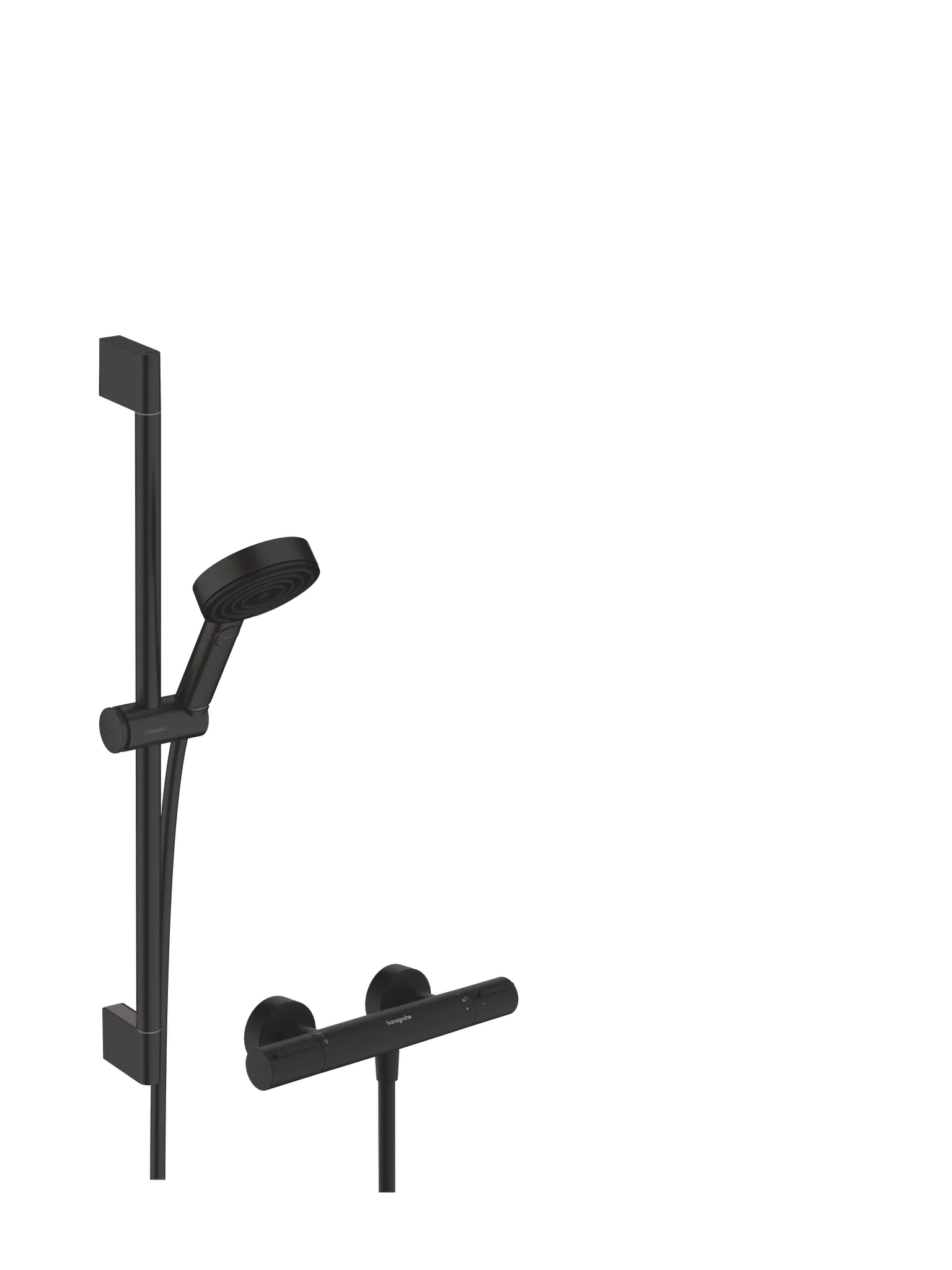 Hansgrohe Pulsify Select S 105 3jet Relaxation EcoSmart mit Ecostat Element, Brausestange 65 cm, Mattschwarz Hansgrohe Pulsify Select S 105 3jet Relaxation EcoSmart mit Ecostat Element, Brausestange 65 cm, Mattschwarz