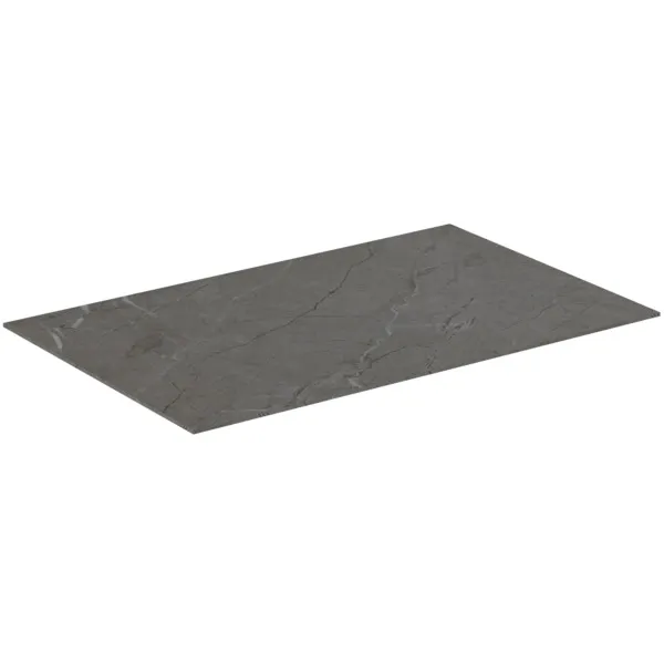 Waschtischplatte Conca, aus Keramik, 802x505x6mm, Marmor Noir Desir