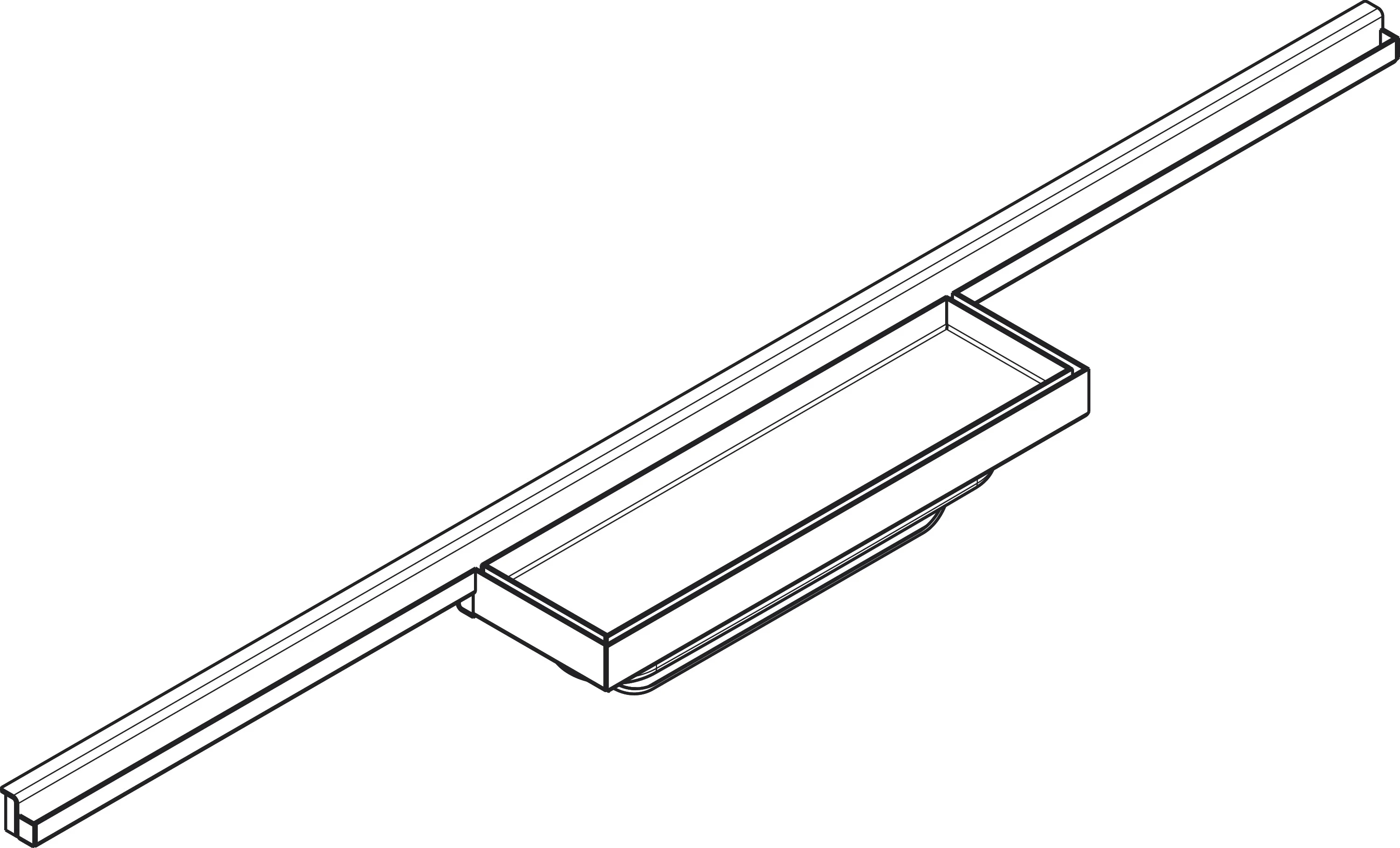 Hansgrohe RainDrain Minimalistic Duschrinne 700 mm, wandangebunden, befliesbar, Edelstahl V2A, höhenverstellbar um 10 mm