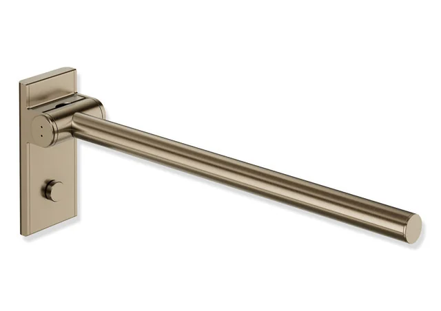 HEWI System 900 - Mobiler Stützklappgriff Mono, Design A, Edelstahl PVD bronze gebürstet, Ausladung 600 mm, Höhe 210 mm, Breite 101 mm