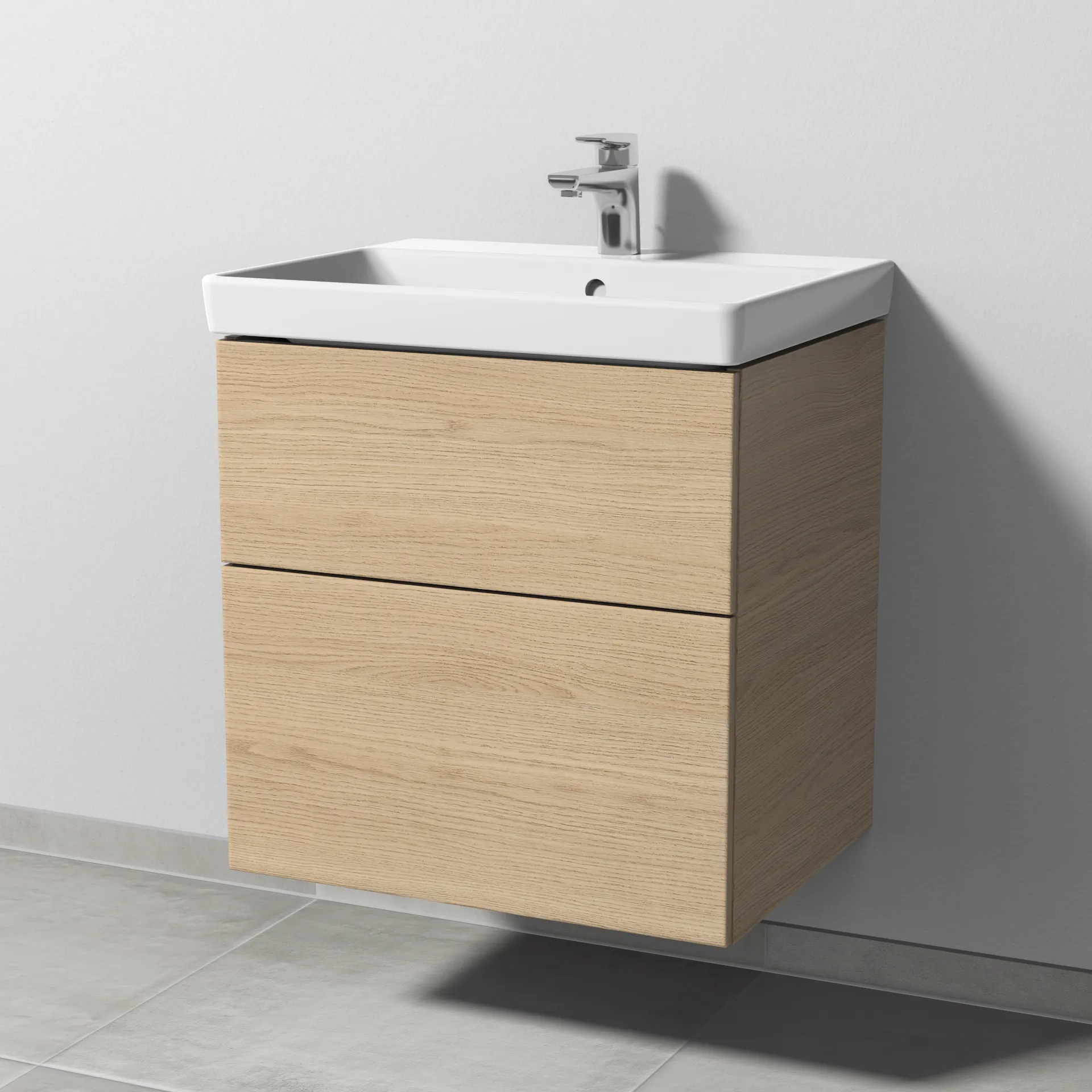 Sanipa Waschtischunterschrank „3way“ 580 × 580 × 452 mm in Eiche Nordic Sanipa Waschtischunterschrank „3way“ 580 × 580 × 452 mm in Eiche Nordic