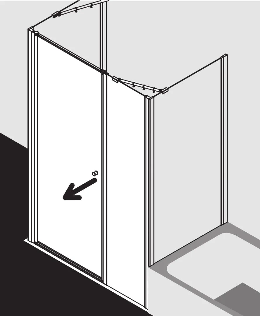 Kermi Duschdesign IBIZA 2000 Schwingtür und Festfeld, Silber Mattglanz Kermi Duschdesign IBIZA 2000 Schwingtür und Festfeld, Silber Mattglanz