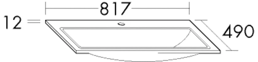 burgbad Waschbecken „Sys30“ 857 × 530 × 52 mm, Hahnlochposition mittig burgbad Waschbecken „Sys30“ 857 × 530 × 52 mm, Hahnlochposition mittig