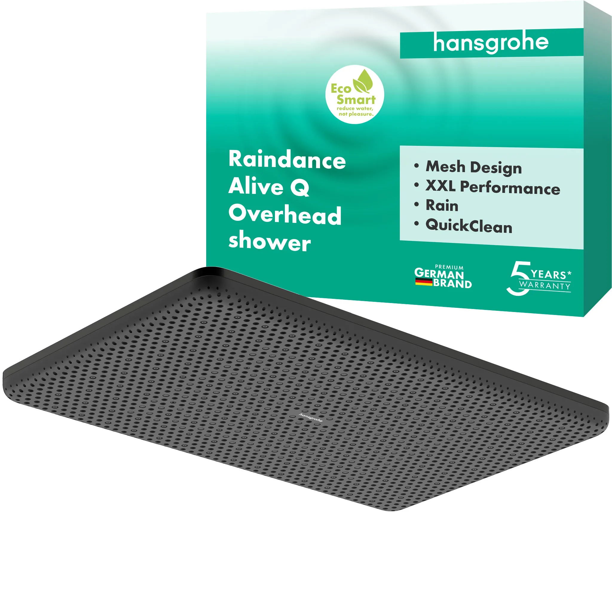 Duschkopf „Raindance Alive Q“ in Brushed Black Chrome