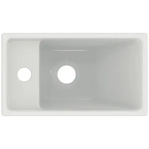 Ideal Standard Handwaschbecken i.life S, 1 Hahnloch links, ohne Überlauf, weiß, 370x210x120 mm Ideal Standard Handwaschbecken i.life S, 1 Hahnloch links, ohne Überlauf, weiß, 370x210x120 mm