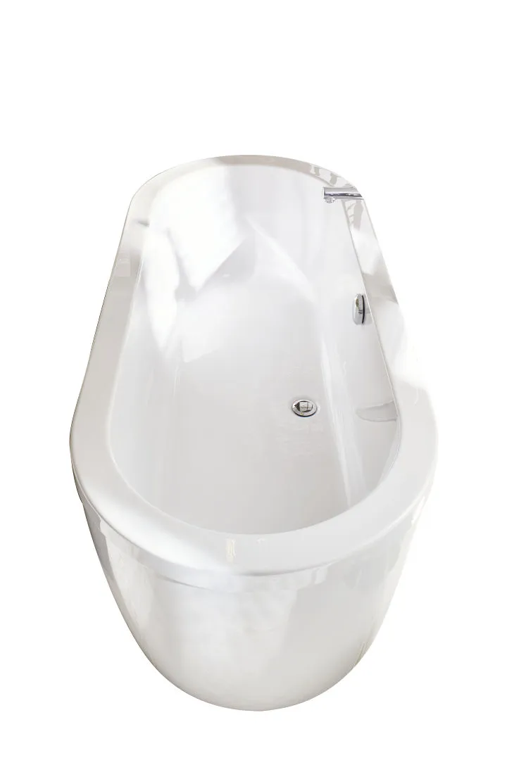 Kermi Duschdesign Freistehende Badewanne LIVORO VL1, weiß, 1800 x 800 mm, Höhe 575 mm