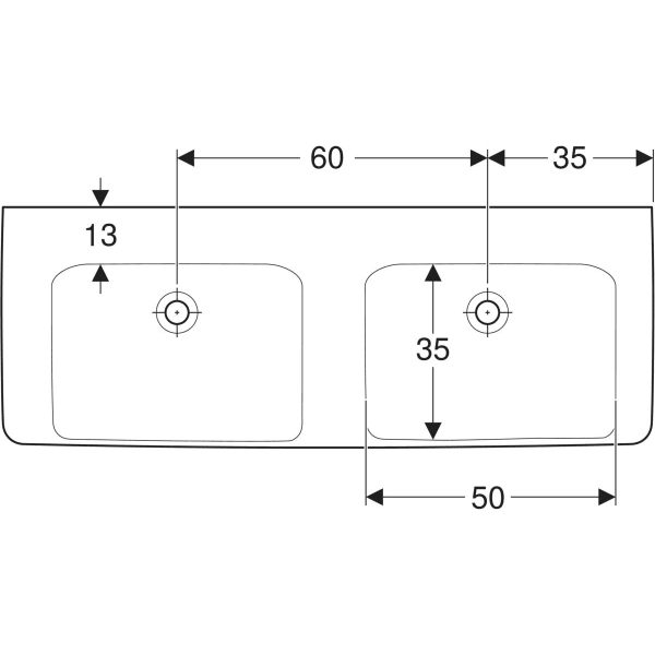 Wandwaschtisch „Renova Plan“, rechteckig 130 × 48 cm in weiß alpin Wandwaschtisch „Renova Plan“, rechteckig 130 × 48 cm in weiß alpin