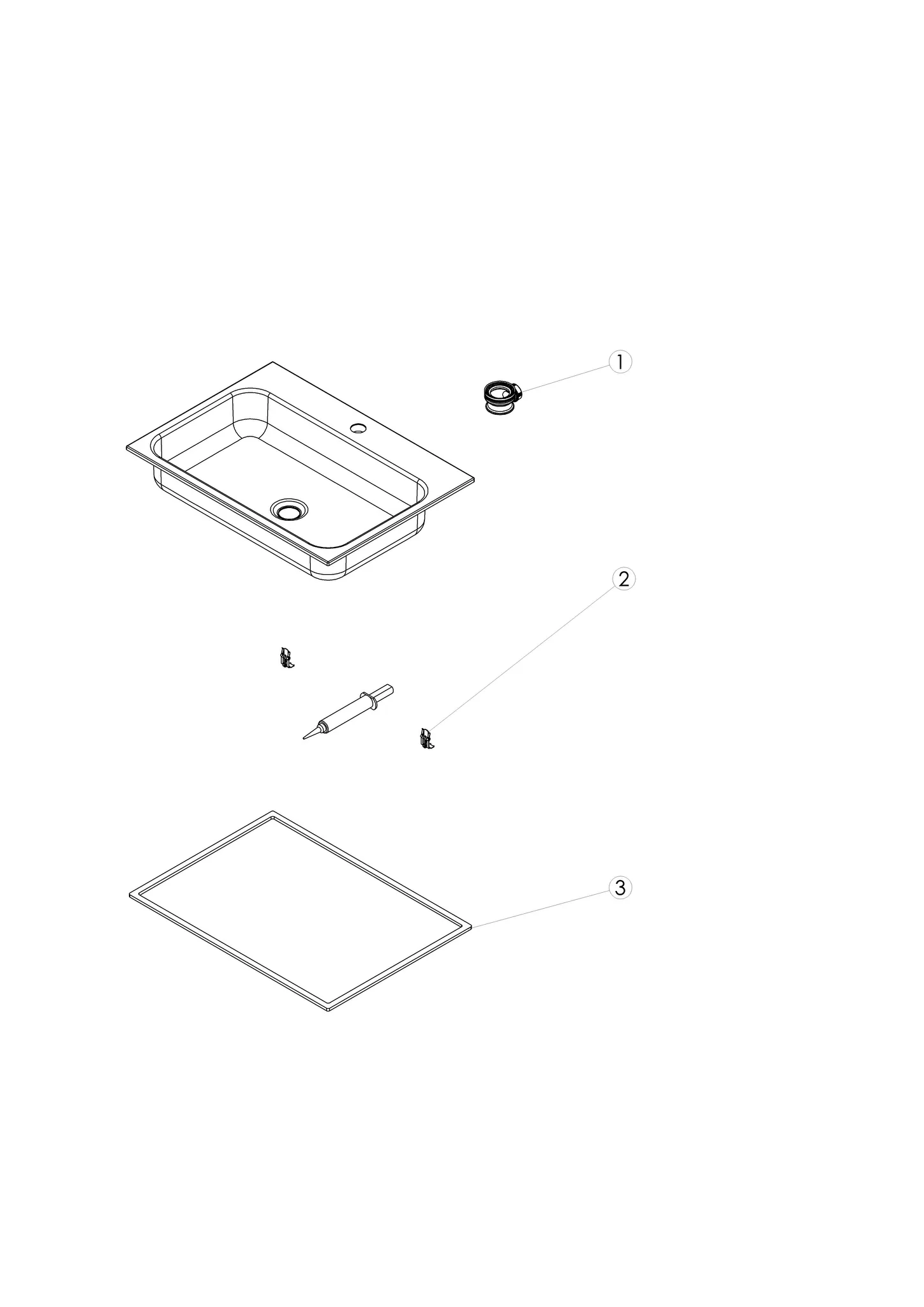 Waschbecken „SR-Serie“ 472 × 127 mm, Hahnlochposition mittig mit ProShield