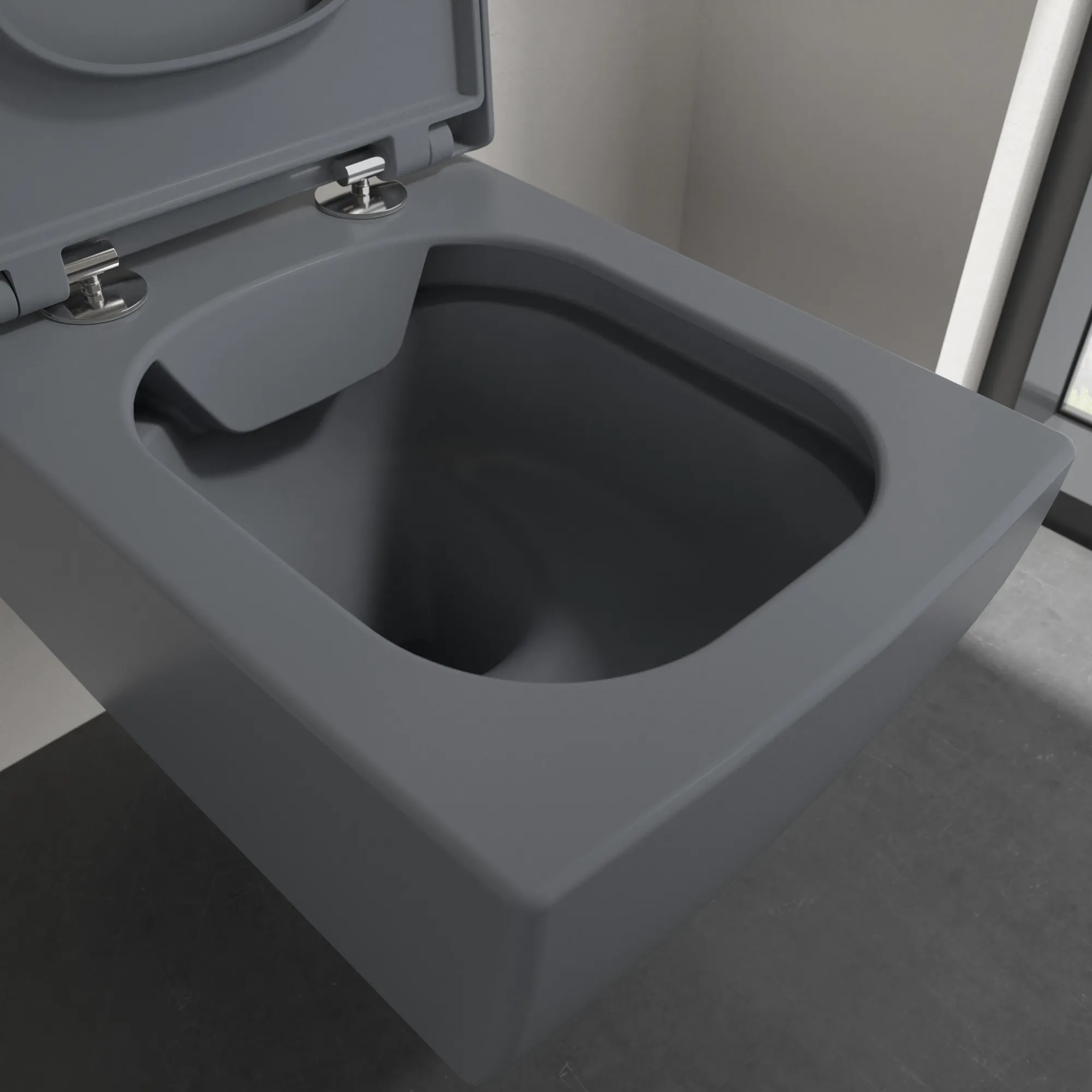 Villeroy & Boch Memento 2.0 Tiefspül-WC wandhängend, spülrandlos, DirectFlush, Graphite CeramicPlus Villeroy & Boch Memento 2.0 Tiefspül-WC wandhängend, spülrandlos, DirectFlush, Graphite CeramicPlus