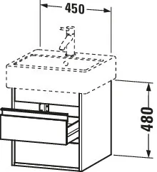 Duravit Waschtischunterschrank wandhängend „Ketho“ 45 × 48 × 44 cm in Betongrau Matt