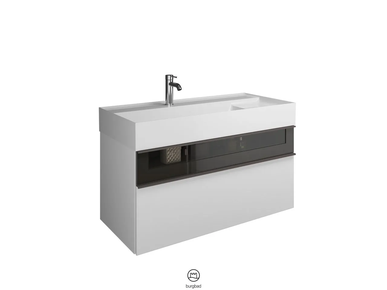 burgbad Yumo PG1 Mi-Waschtisch inkl. WTU (SFKL102), 470x1015x610 burgbad Yumo PG1 Mi-Waschtisch inkl. WTU (SFKL102), 470x1015x610