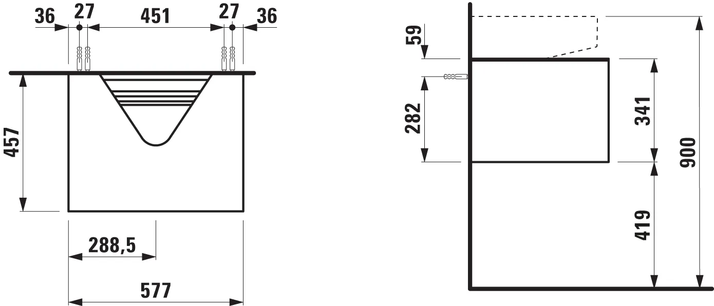 Laufen Waschtischunterbau SONAR 457x577x341, Kupfer/Nero Marquina Laufen Waschtischunterbau SONAR 457x577x341, Kupfer/Nero Marquina