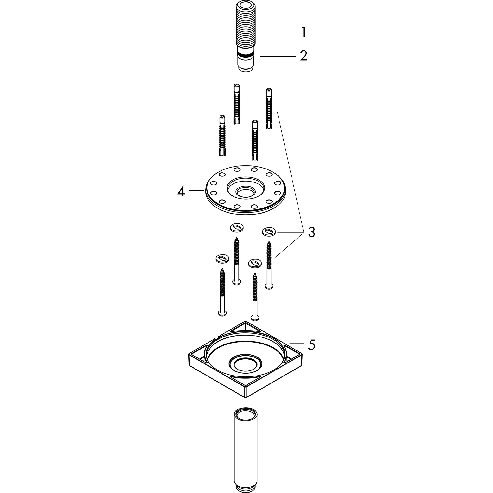 Hansgrohe AXOR ShowerSolutions Deckenanschluss 100 mm eckig, Chrom