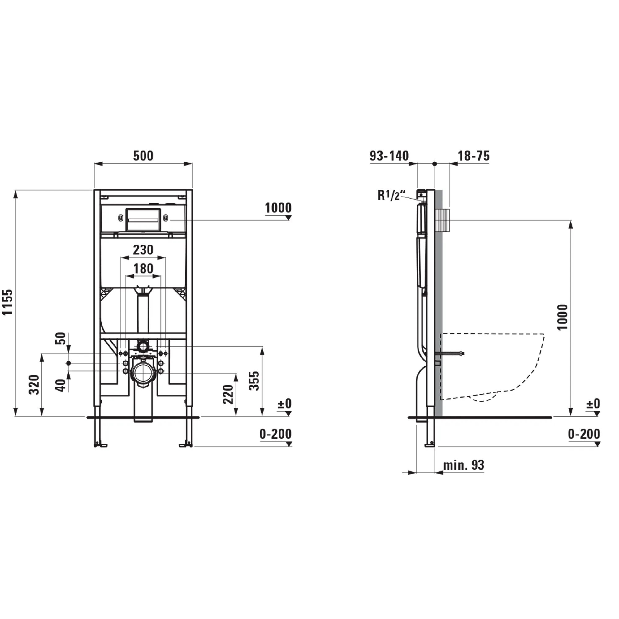 Laufen INEO Installationselement INEOLINK slim, Spülkasten für Wand-WC/Dusch-WC, Bauhöhe 1155 mm Laufen INEO Installationselement INEOLINK slim, Spülkasten für Wand-WC/Dusch-WC, Bauhöhe 1155 mm