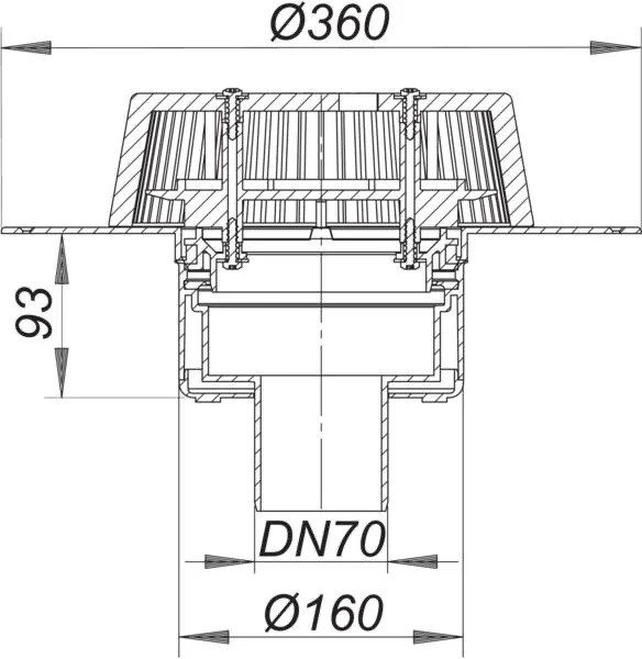 Dachablauf SuperDrain 62 PVC, DN 70