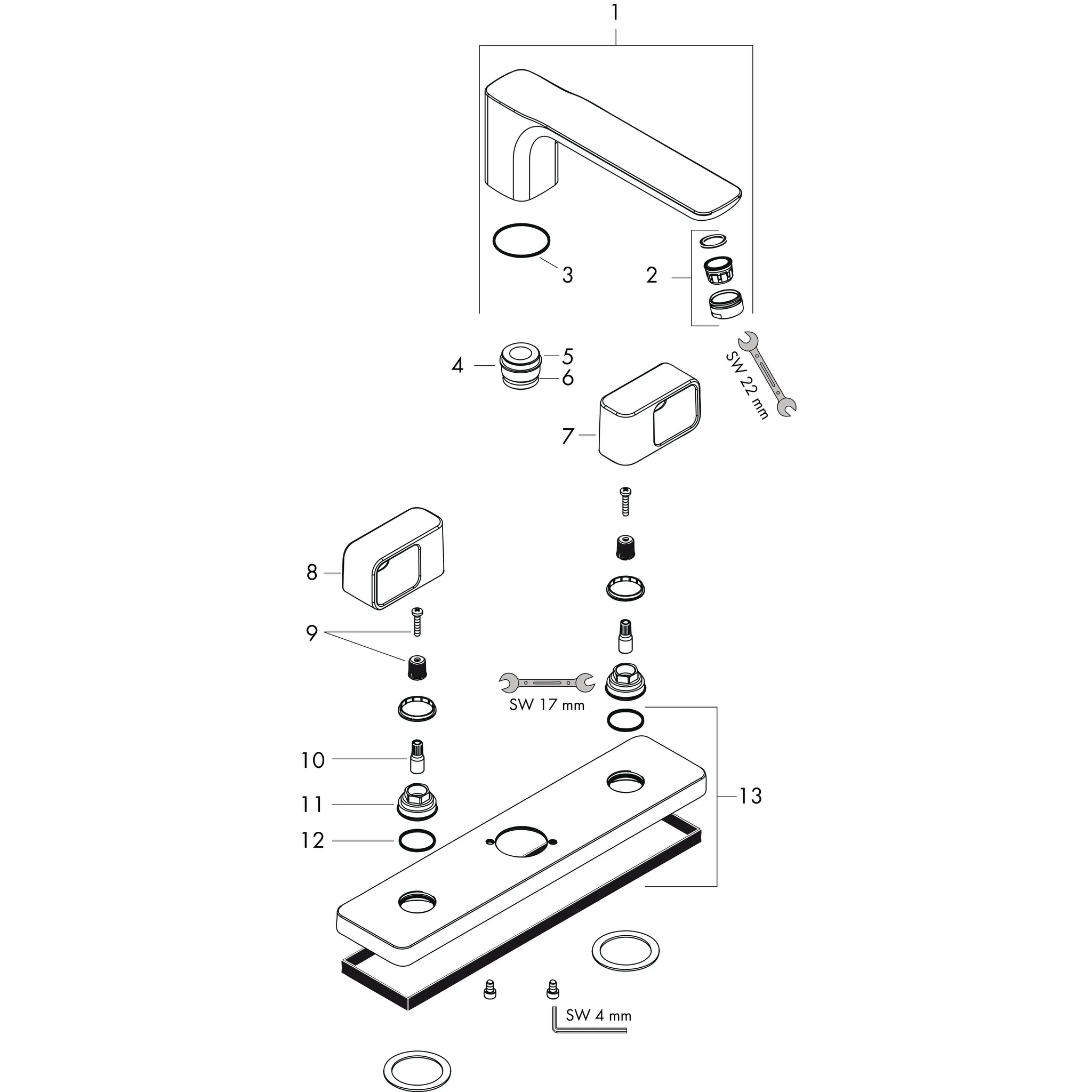 Hansgrohe AXOR Urquiola 3-Loch Wannenrandarmatur, Chrom Hansgrohe AXOR Urquiola 3-Loch Wannenrandarmatur, Chrom