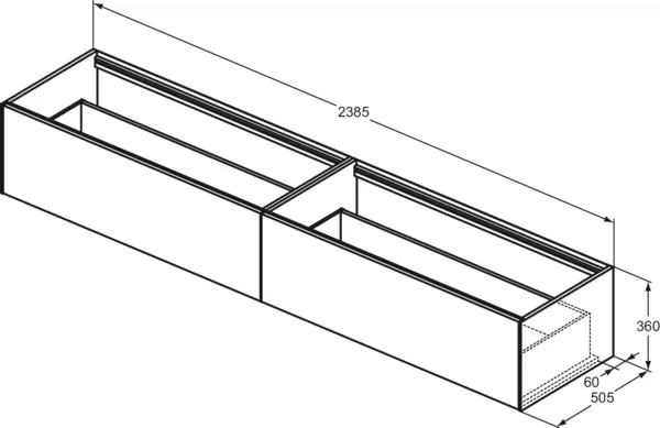 Ideal Standard Waschtischunterschrank „Conca“ 238,5 × 36 × 50,5 cm Walnuss dunkel Furnier Ideal Standard Waschtischunterschrank „Conca“ 238,5 × 36 × 50,5 cm Walnuss dunkel Furnier