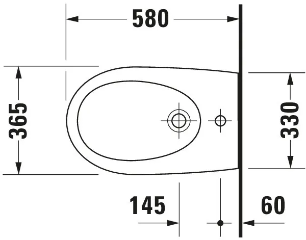 Duravit Wand-Bidet „Architec“, Befestigung verdeckt 36,5 × 58 × 29 cm