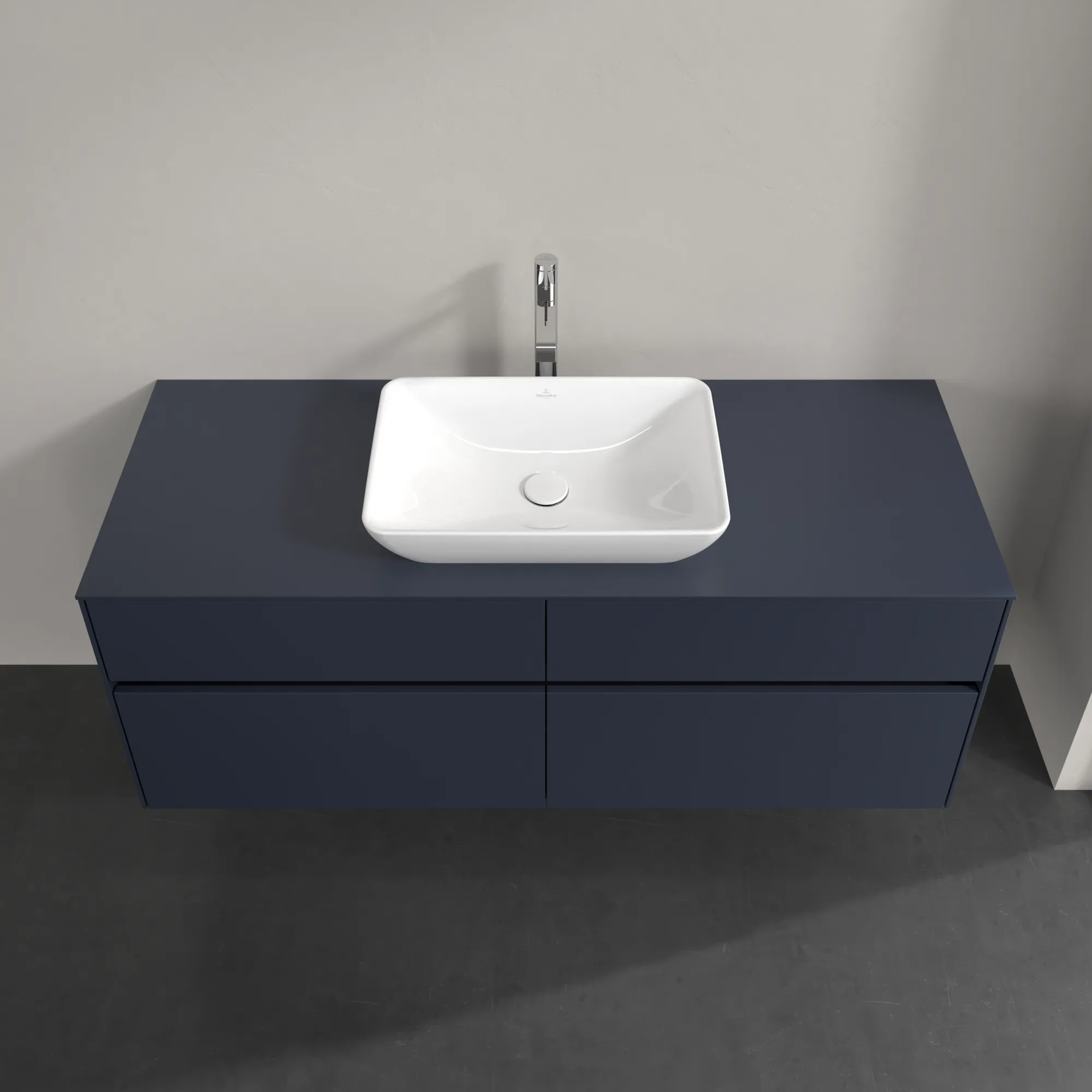 Villeroy & Boch Waschtischunterschrank „Collaro“ 1400 × 548 × 500 mm Marine Blue, ohne Beleuchtung, für Becken mittig