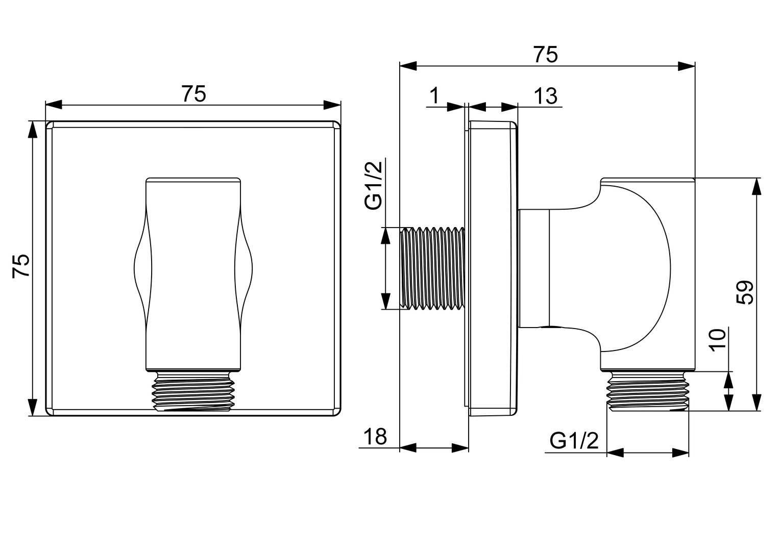 Wandanschlussbogen „Oras Group“ in Chrom Wandanschlussbogen „Oras Group“ in Chrom