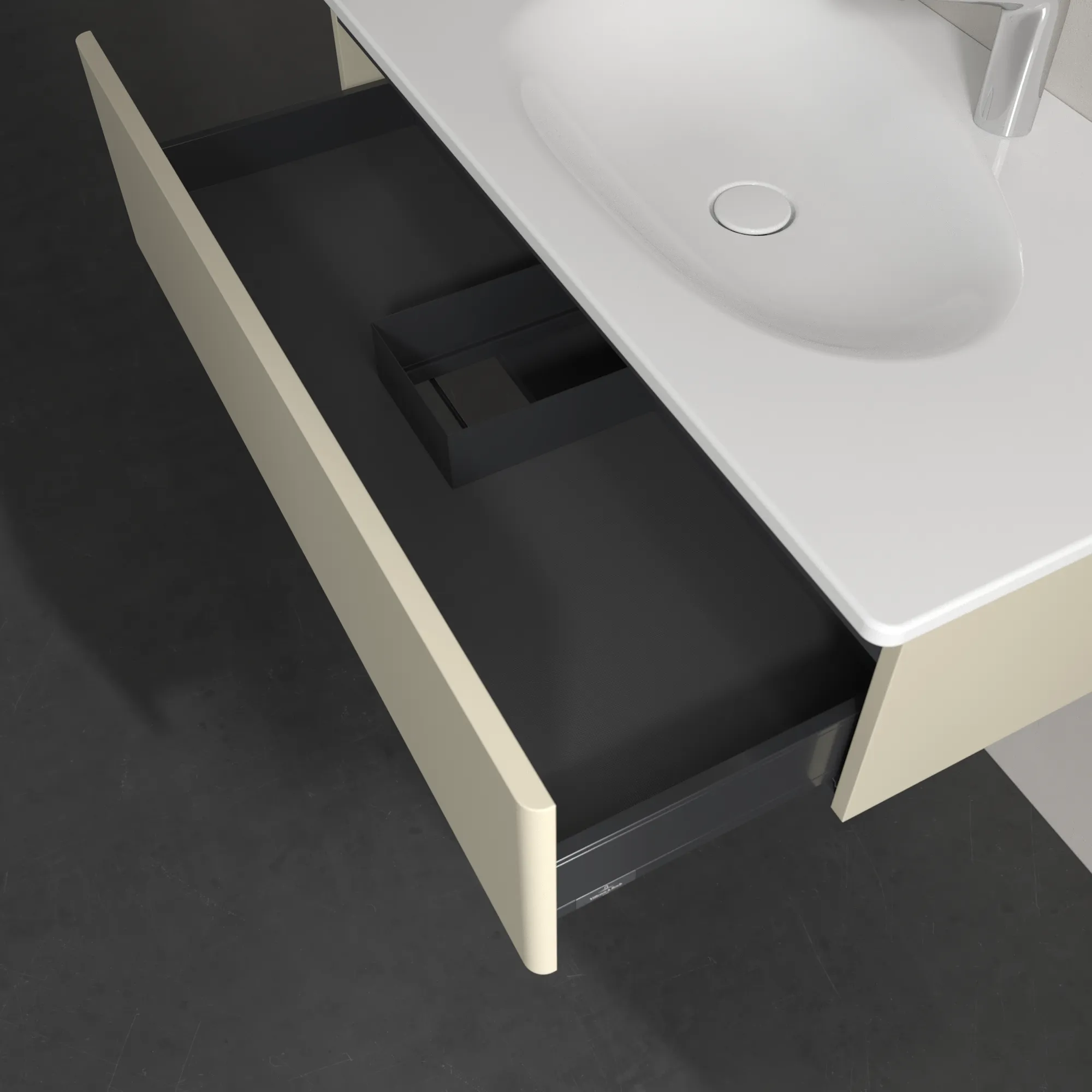 Villeroy & Boch Waschtischunterschrank für Schrankwaschtisch „Antao“ 988 × 256 × 493 mm Silk Grey Matt Lacquer, ohne Hahnlochbohrung, für Becken mittig, ohne Beleuchtung Villeroy & Boch Waschtischunterschrank für Schrankwaschtisch „Antao“ 988 × 256 × 493 mm Silk Grey Matt Lacquer, ohne Hahnlochbohrung, für Becken mittig, ohne Beleuchtung