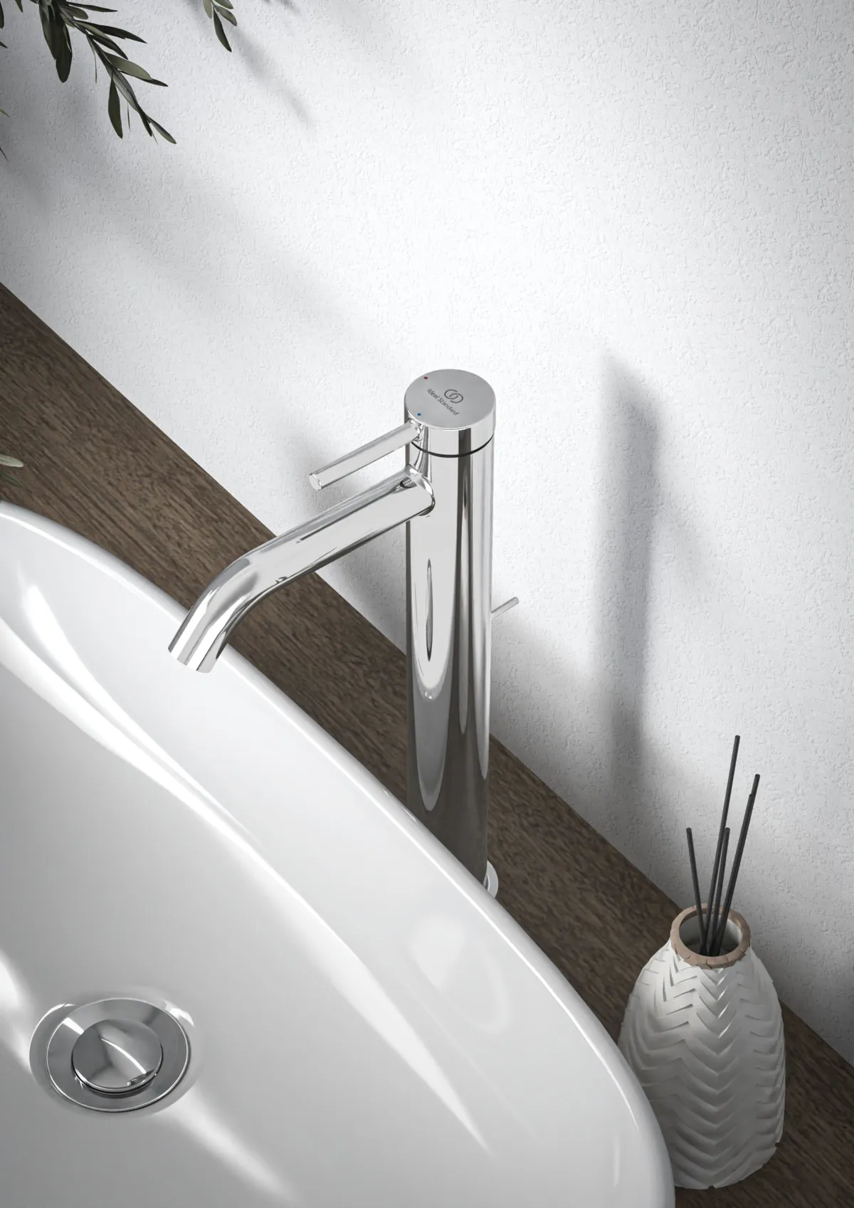 Ideal Standard Waschtischarmatur Ceraline Nuovo Ausladung 135mm verlängerter Sockel mit Ablaufgarnitur BlueStart Chrom Ideal Standard Waschtischarmatur Ceraline Nuovo Ausladung 135mm verlängerter Sockel mit Ablaufgarnitur BlueStart Chrom