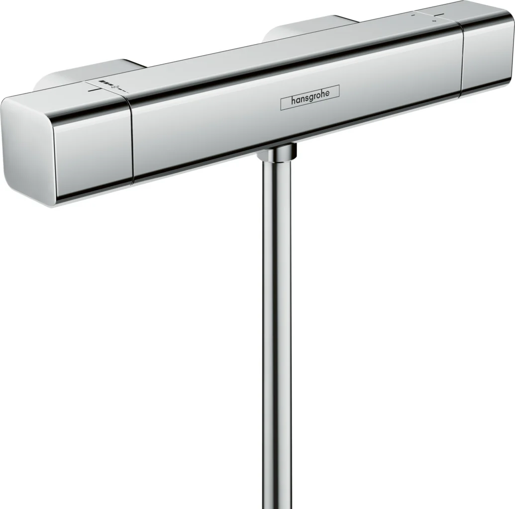Hansgrohe Ecostat E Brausethermostat Aufputz, Chrom, 1 Verbraucher, max. Durchflussmenge 28,6 l/min bei 3 bar, min./max. Betriebsdruck 1/10 bar, Sicherheitssperre ab 40 °C, einstellbare Temperaturbegrenzung, isolierte Wasserführung, Rückflussverhinderer Hansgrohe Ecostat E Brausethermostat Aufputz, Chrom, 1 Verbraucher, max. Durchflussmenge 28,6 l/min bei 3 bar, min./max. Betriebsdruck 1/10 bar, Sicherheitssperre ab 40 °C, einstellbare Temperaturbegrenzung, isolierte Wasserführung, Rückflussverhinderer