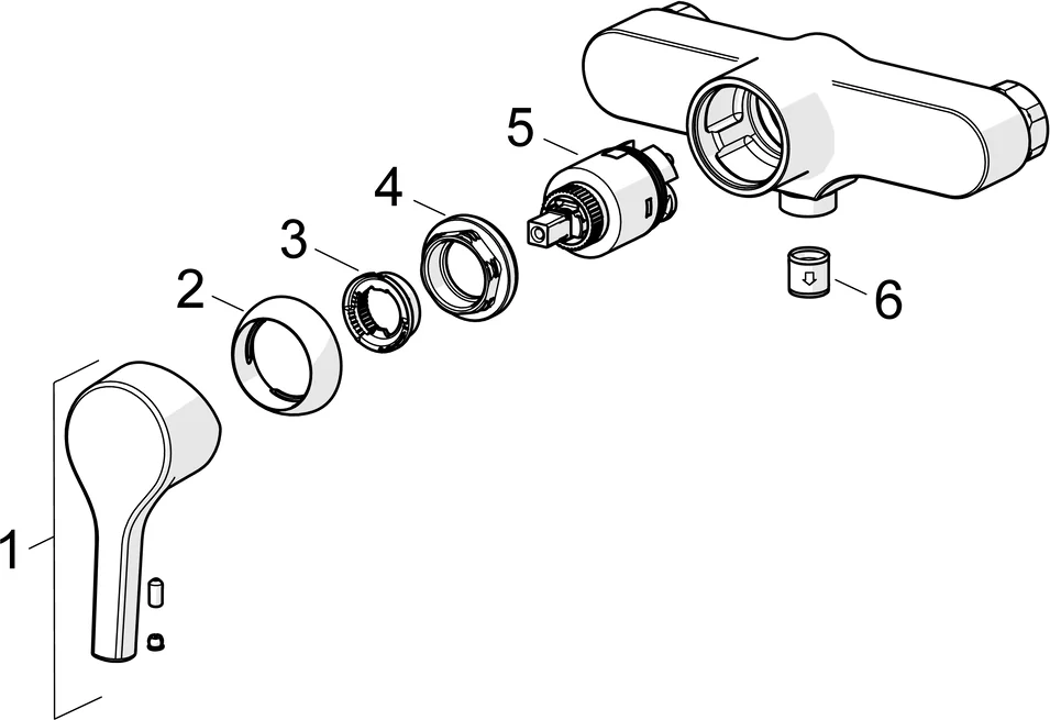 HA Einhebelmischer Brausebatterie HANSAPALENO 5647 Ausladung 57 mm DN15 Chrom HA Einhebelmischer Brausebatterie HANSAPALENO 5647 Ausladung 57 mm DN15 Chrom