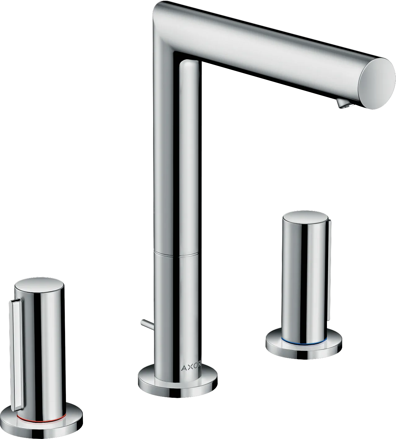 Hansgrohe AXOR Uno 3-Loch Waschtischarmatur 200 mit Zerogriffen und Zugstangen-Ablaufgarnitur, Chrom Hansgrohe AXOR Uno 3-Loch Waschtischarmatur 200 mit Zerogriffen und Zugstangen-Ablaufgarnitur, Chrom