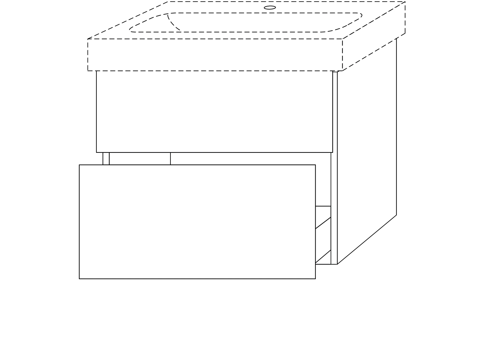 Waschtischunterbau mit Auszügen 3way (BP992) 593x525x442 Graphit-Matt