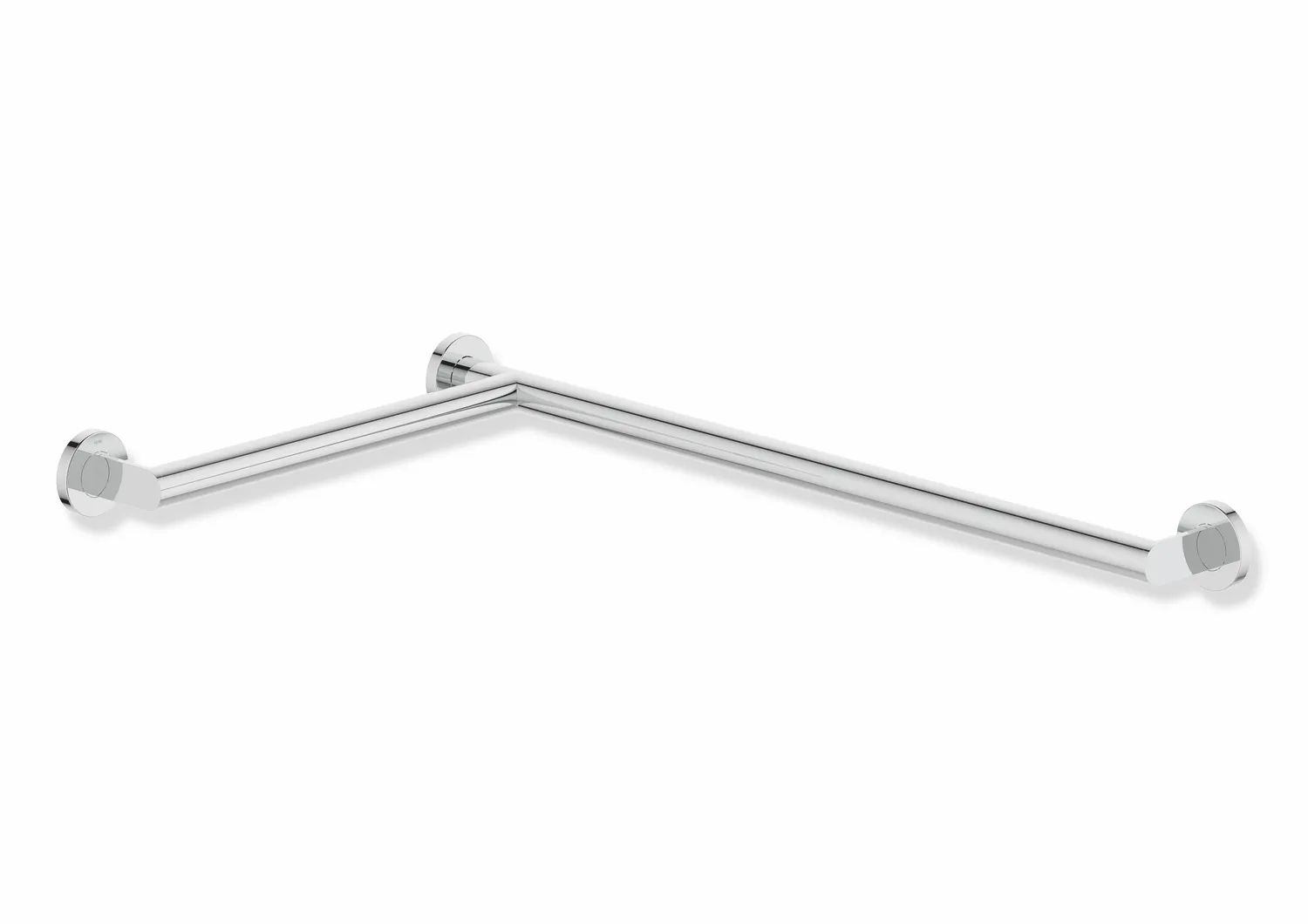 HEWI System 900 Duschhandlauf Edelstahl verchromt links, Längen 765 mm und 475 mm