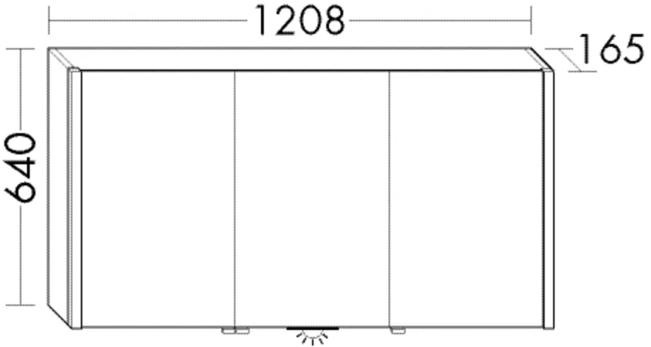 Spiegelschrank bel von burgbad - Anthrazitgrau, 1208 mm breit, 640 mm hoch, 165 mm tief