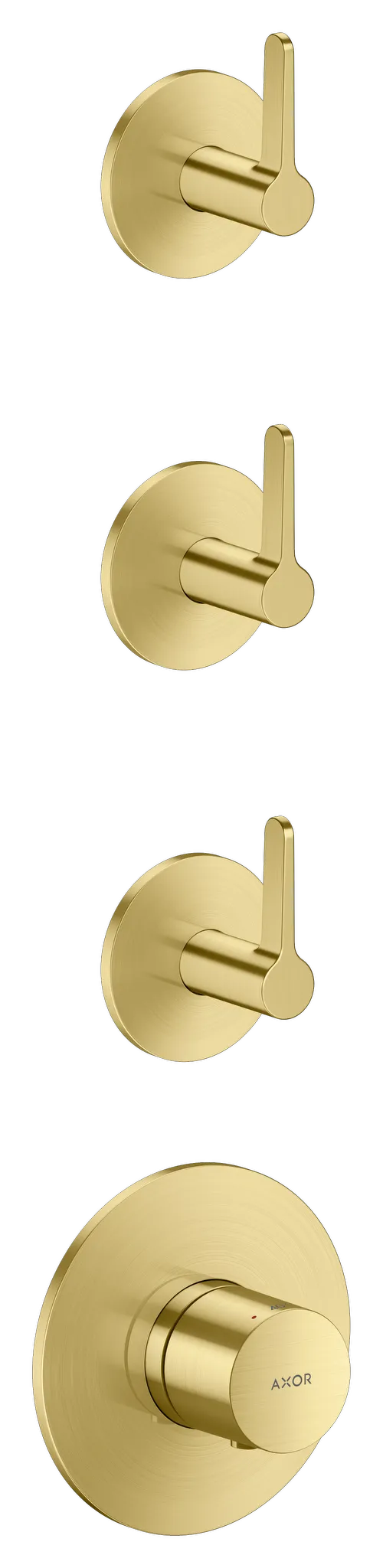 Hansgrohe AXOR One Thermostatmodul Unterputz für 3 Verbraucher mit Hebelgriff Brushed Brass Hansgrohe AXOR One Thermostatmodul Unterputz für 3 Verbraucher mit Hebelgriff Brushed Brass
