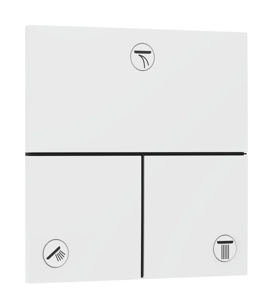 Hansgrohe ShowerSelect Comfort E Absperrventil Unterputz, Mattweiß, 3 Verbraucher, flache Rosette, einfache Installation